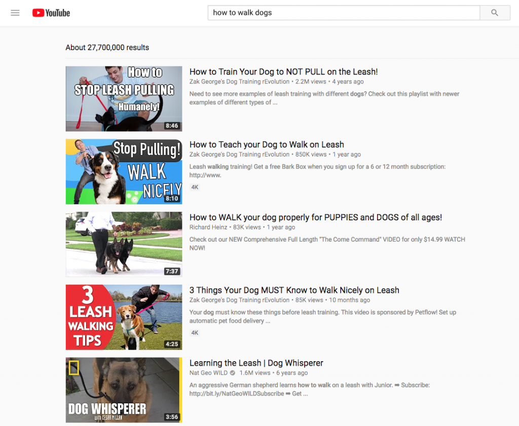 YouTube free dog walking videos